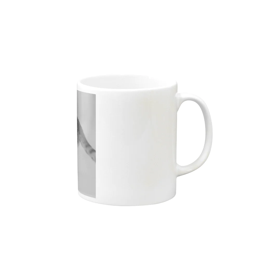 DTIのモノクロ猫 Mug :right side of the handle