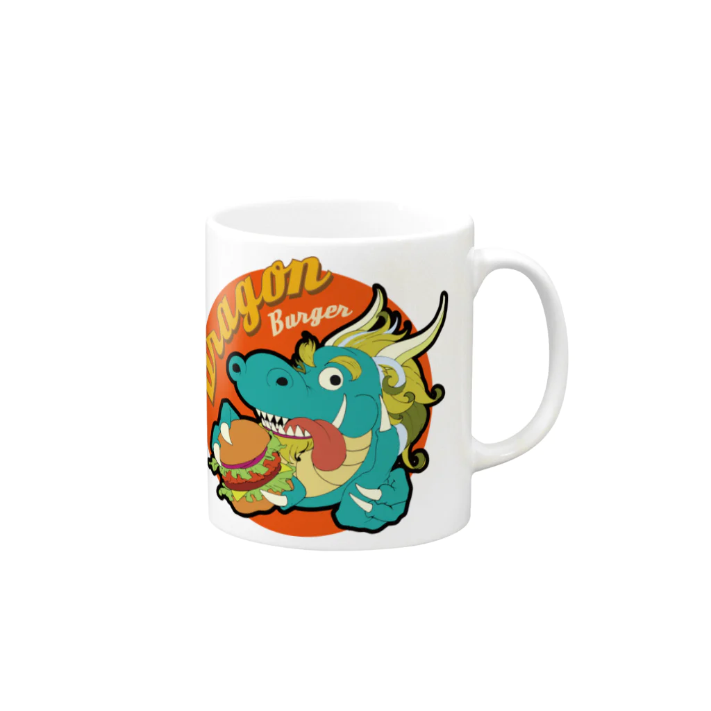 N105WORKSのドラゴンバーガー Mug :right side of the handle