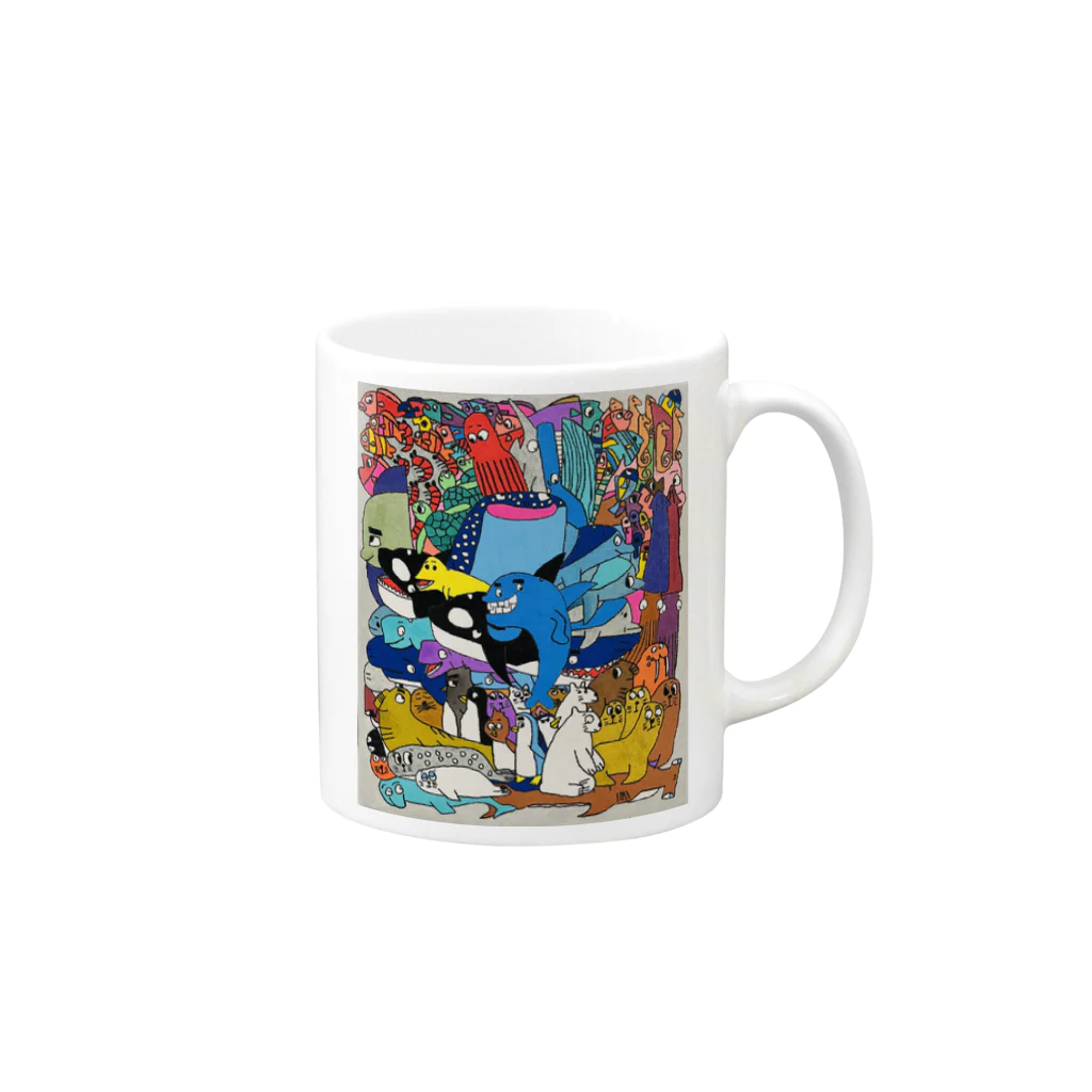 Tistoの水族館の仲間たち Mug :right side of the handle