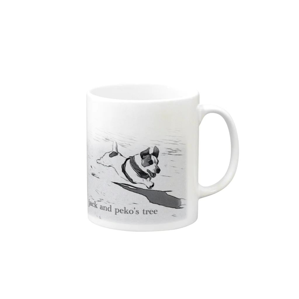 ジャックとペコの木のflying dog ペコ Mug :right side of the handle