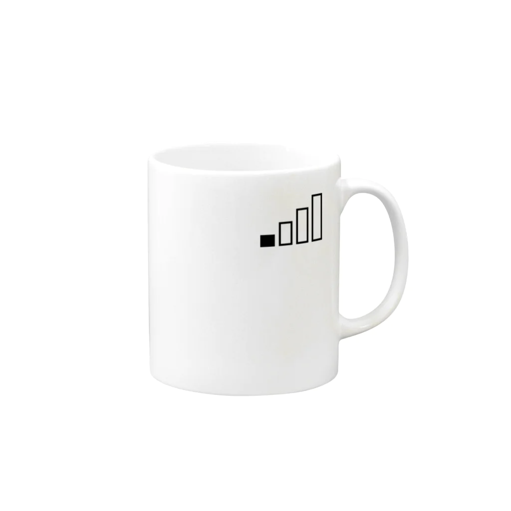 PyriteDesignのアンテナ1本【日用品】【ワンポイント】【デザイン色：黒】 Mug :right side of the handle