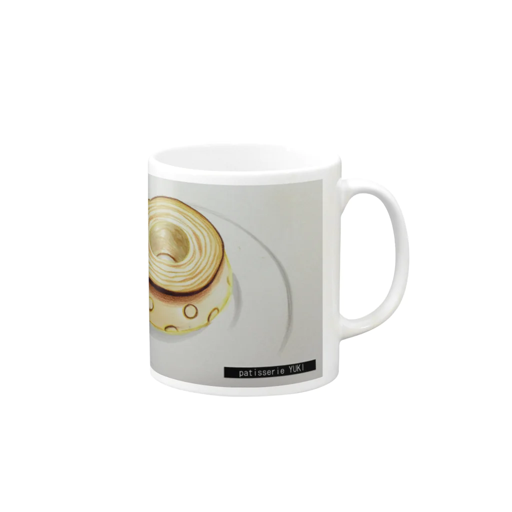 patisserie YUKIのBaumkuchen Mug :right side of the handle