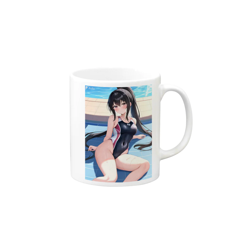 yukihumi-tougouの競泳水着少女 Mug :right side of the handle