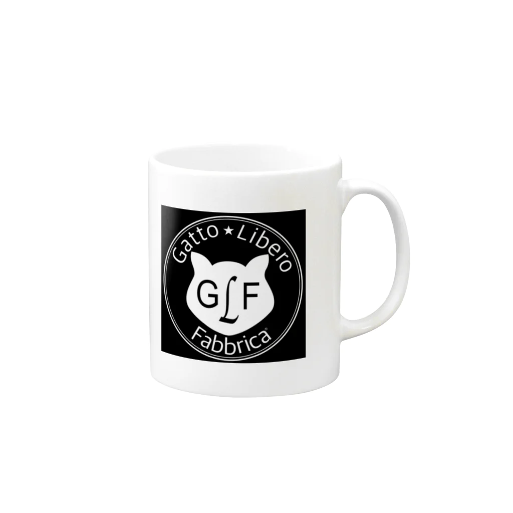 GattoLibero_FabbricaのGattoLiber Fabbricaマルロゴ Mug :right side of the handle