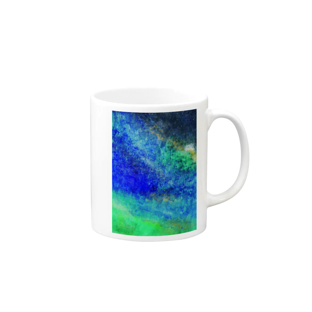 - nanacorium -の真夜中の星空 Mug :right side of the handle