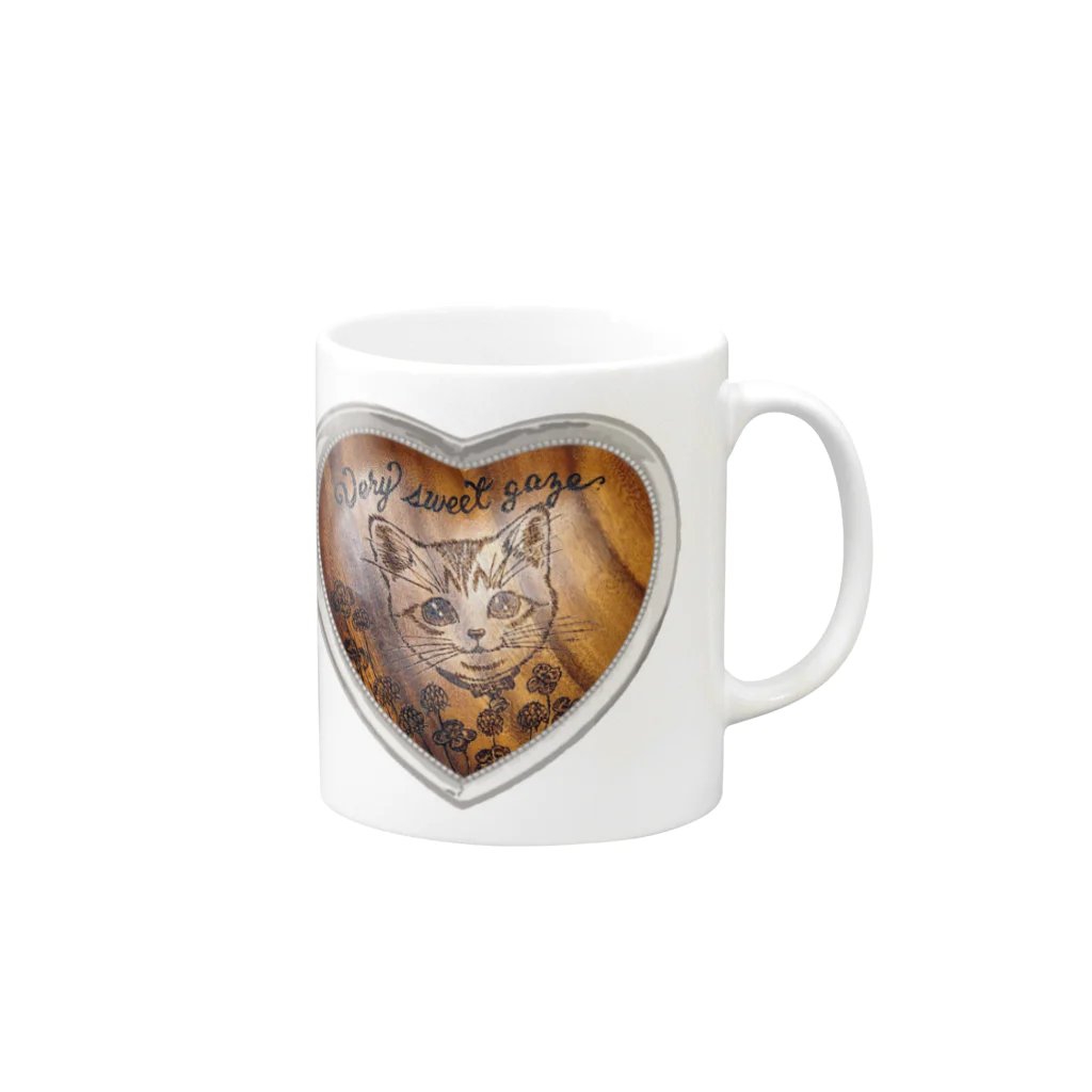 YURITAROORIGINLの猫好きが隠せない愛猫家 Mug :right side of the handle