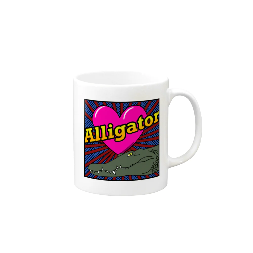 Mono Monoのalligator  ワニ Mug :right side of the handle