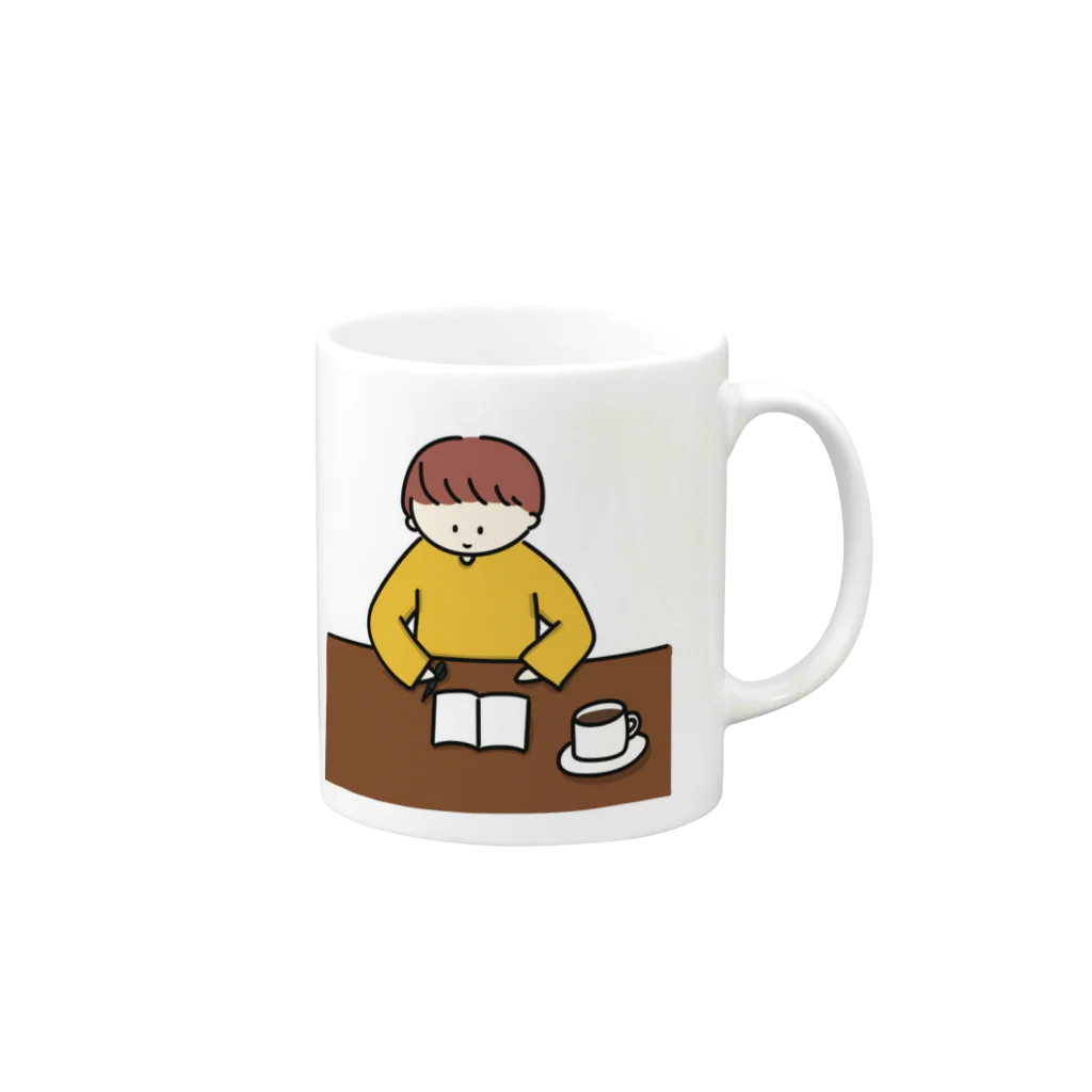 rakugaki kopeの女の子シリーズ Mug :right side of the handle