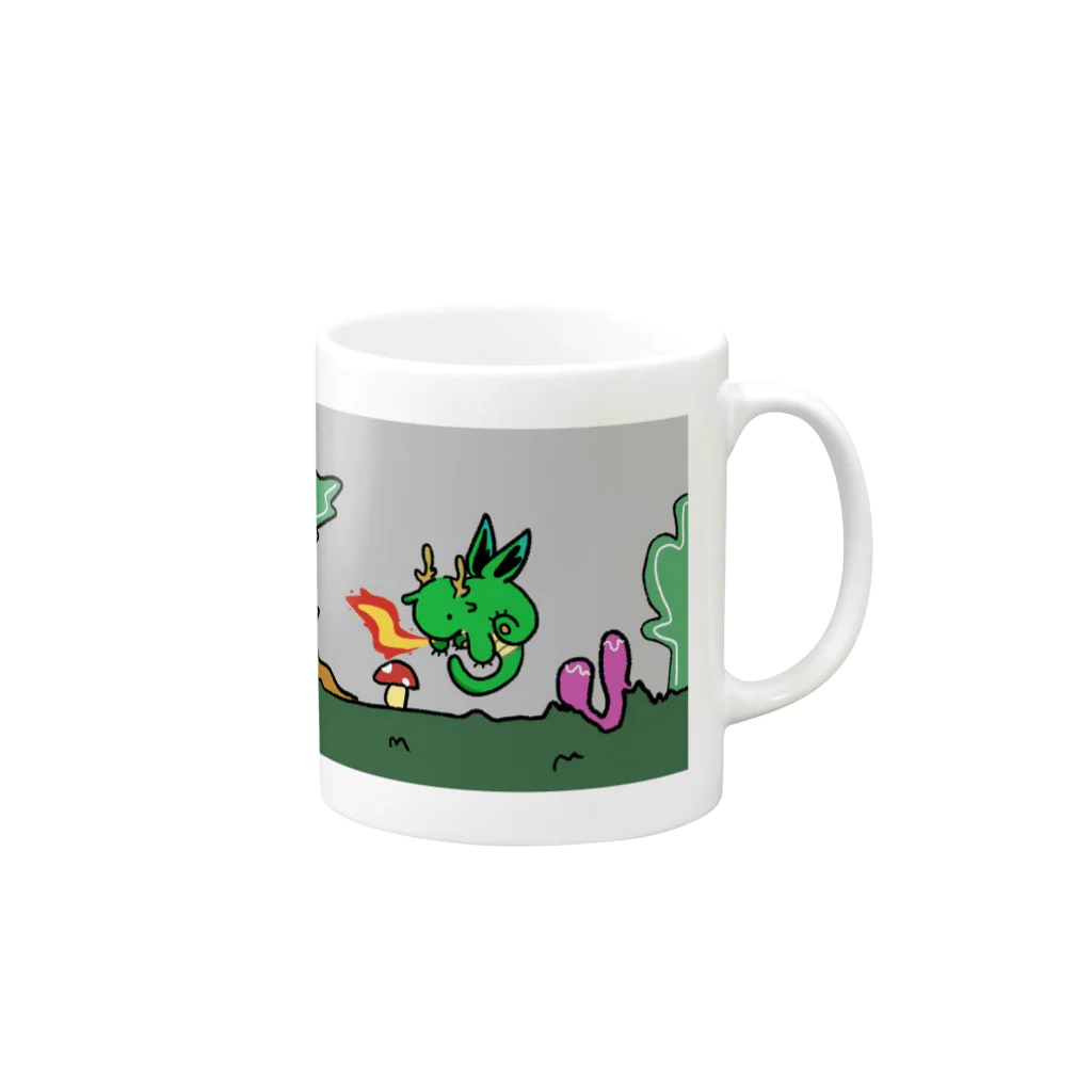 かんぱんの小さなドラゴン Mug :right side of the handle