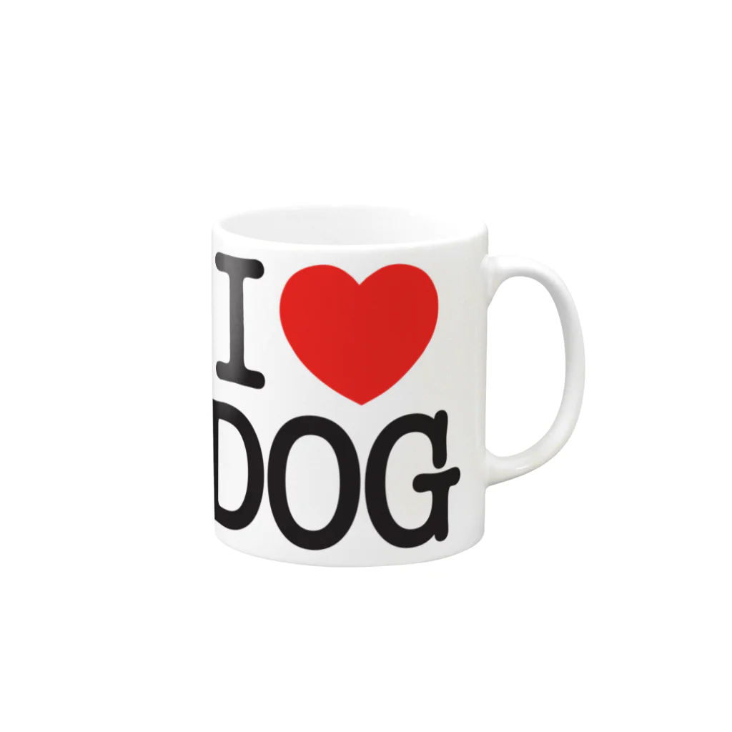 I LOVE SHOPのI LOVE DOG-アイラブドッグ- Mug :right side of the handle