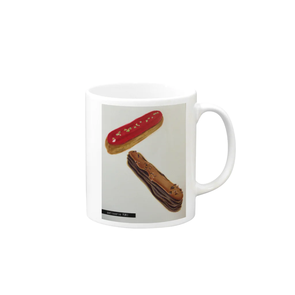 patisserie YUKIのéclair Mug :right side of the handle