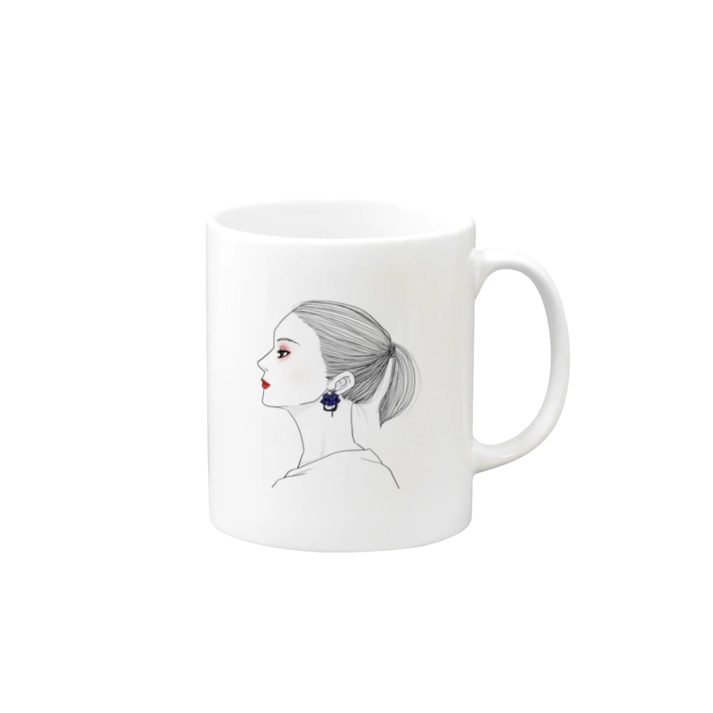 なみンゴ♀のまなざし Mug :right side of the handle