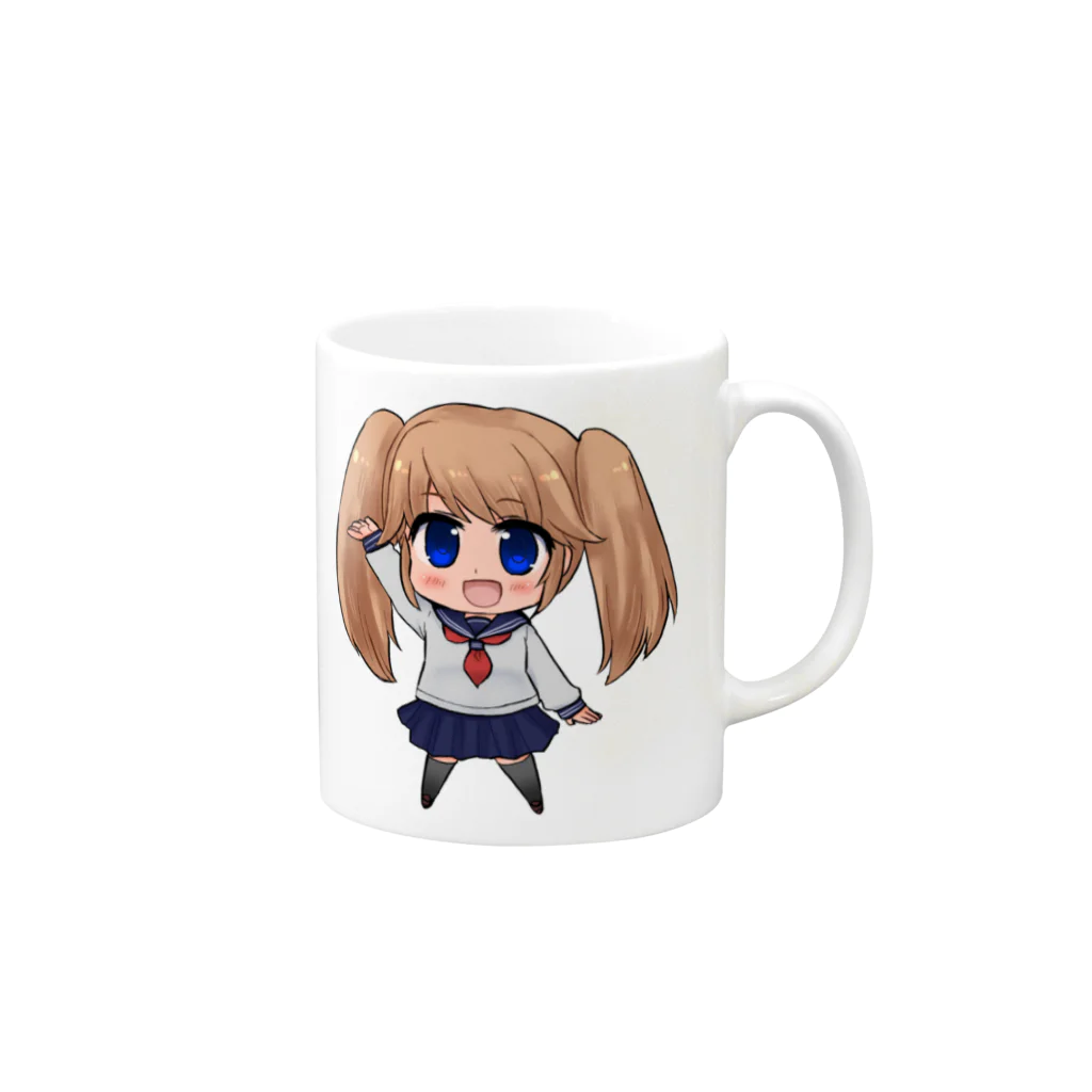 シンプルショップのセーラー服 Mug :right side of the handle