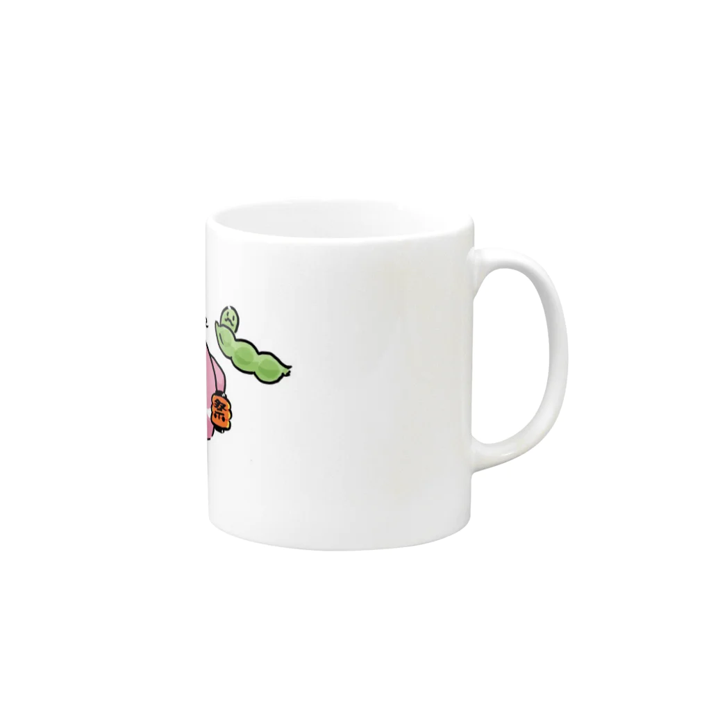 もこぷりん店のもこカップ Mug :right side of the handle