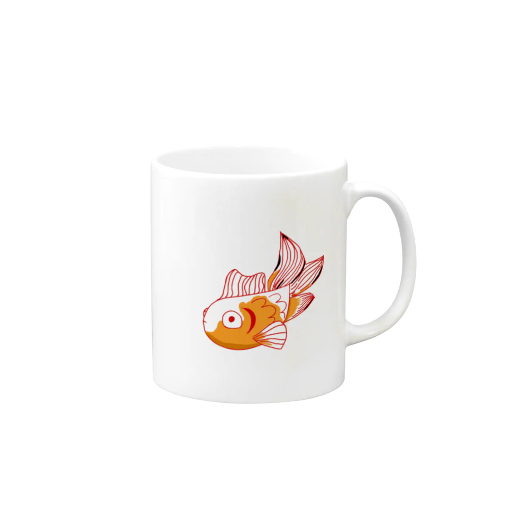 しぜんのグッズの出目金くん Mug :right side of the handle