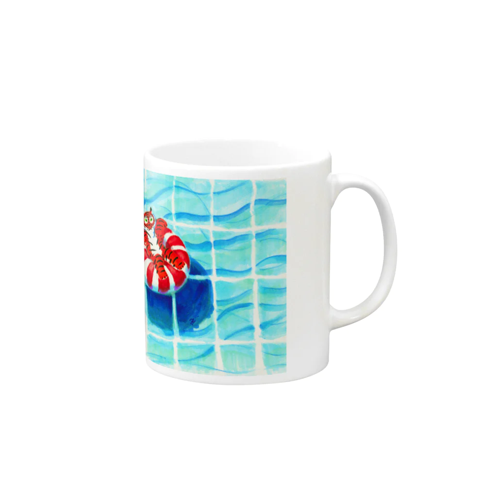 segasworksのプールのトラちゃん Mug :right side of the handle