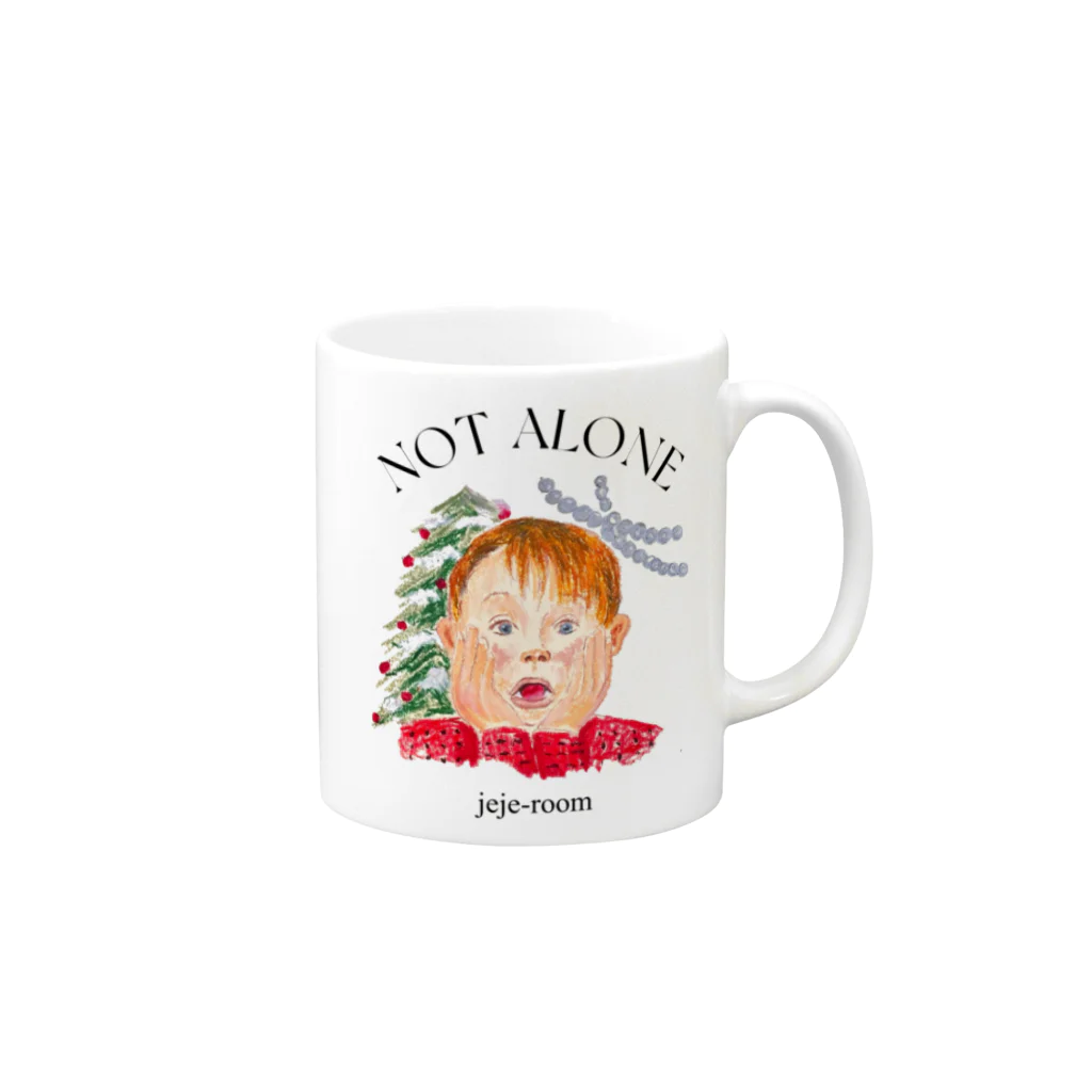 jeje-roomのnot alone... Mug :right side of the handle