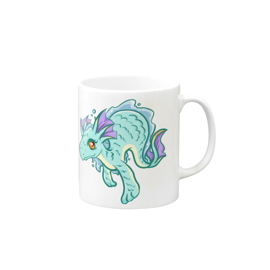 しらのぎつねの人魚ちゃん Mug :right side of the handle