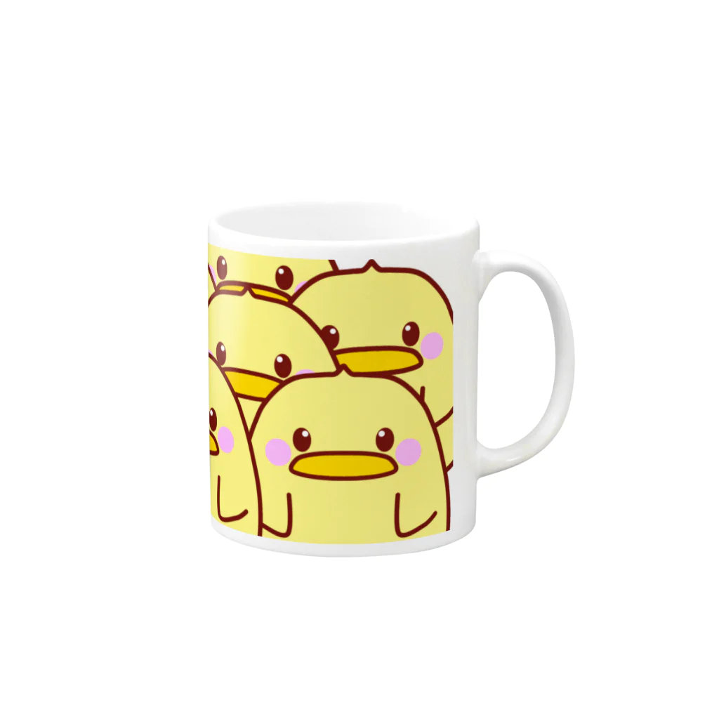 天十里SHOPのひよこがいっぱい Mug :right side of the handle