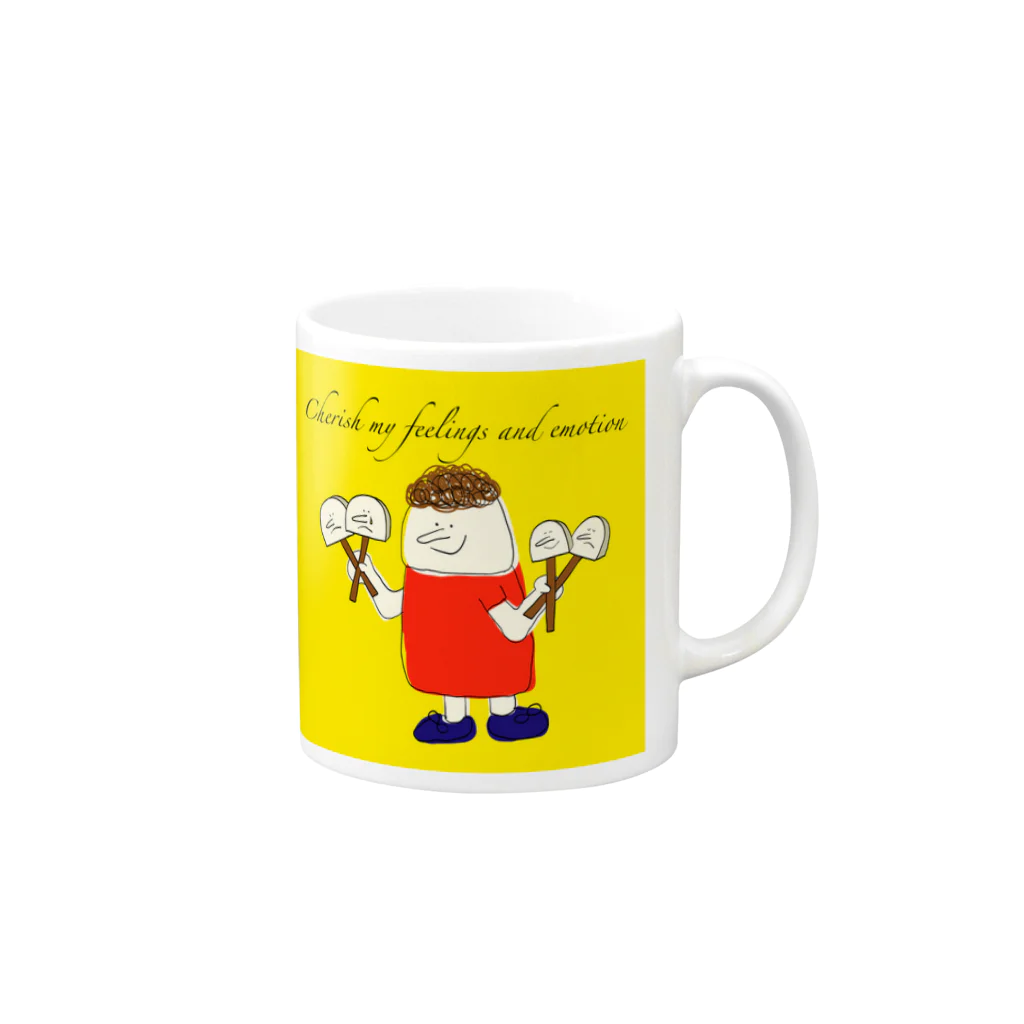 たいこどこどこ　オフィシャルグッズのどんな気持ちもあなただけのもの Mug :right side of the handle