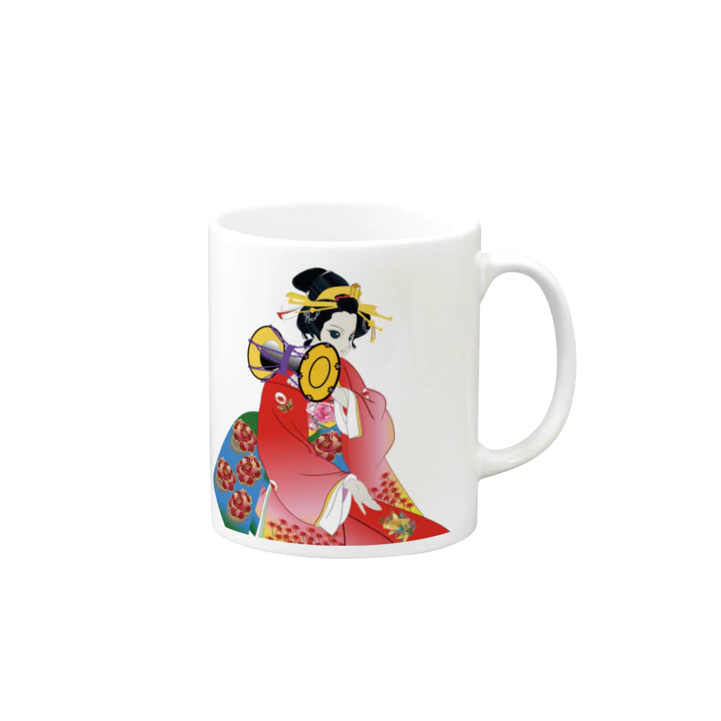 Drecome_Designの堤太鼓の女 Mug :right side of the handle