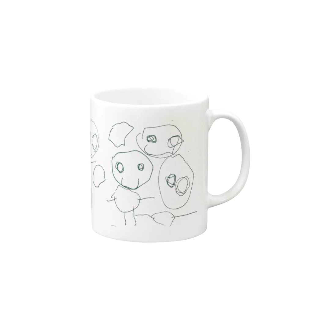 rakugaki storeのらくがきふぁみりー Mug :right side of the handle