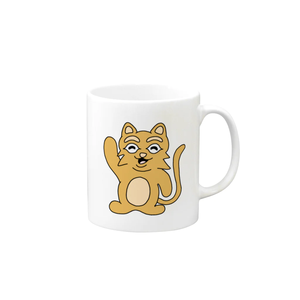 須田ふくろうの素直な猫のスナネコ Mug :right side of the handle