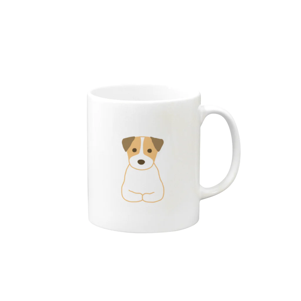 ゆいたっく／犬イラストの香箱(大きめ) Mug :right side of the handle