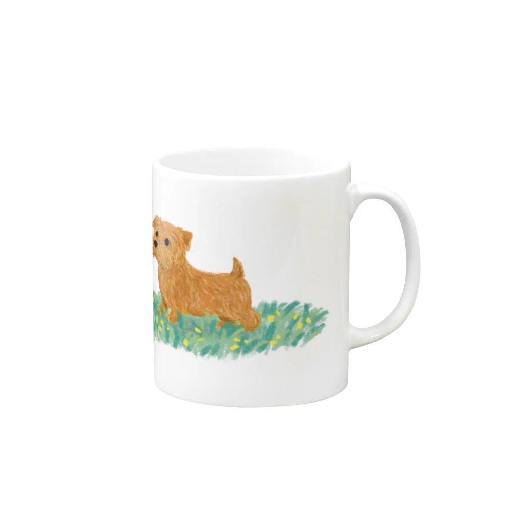 TOMOS-dogのノーフォークテリア Mug :right side of the handle