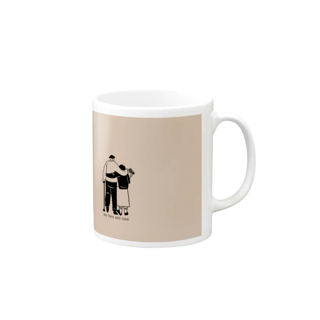 cleafの2人でひとつ Mug :right side of the handle