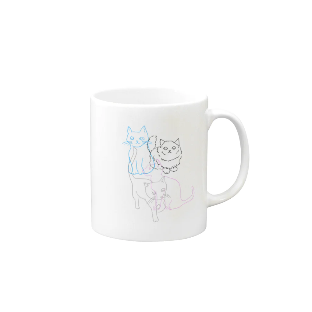 くみこワールド🌎のねこ Mug :right side of the handle