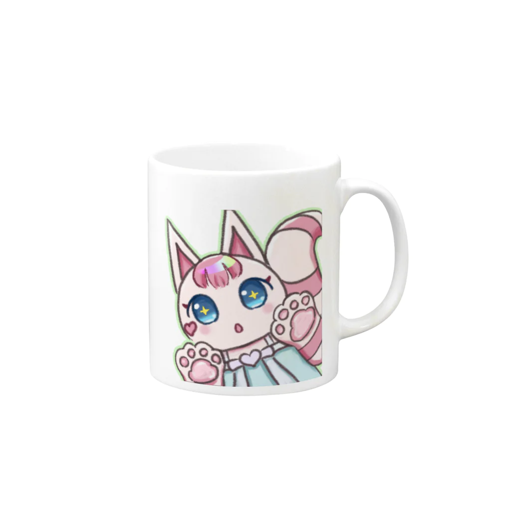 かしのねこのかしのねこ Mug :right side of the handle