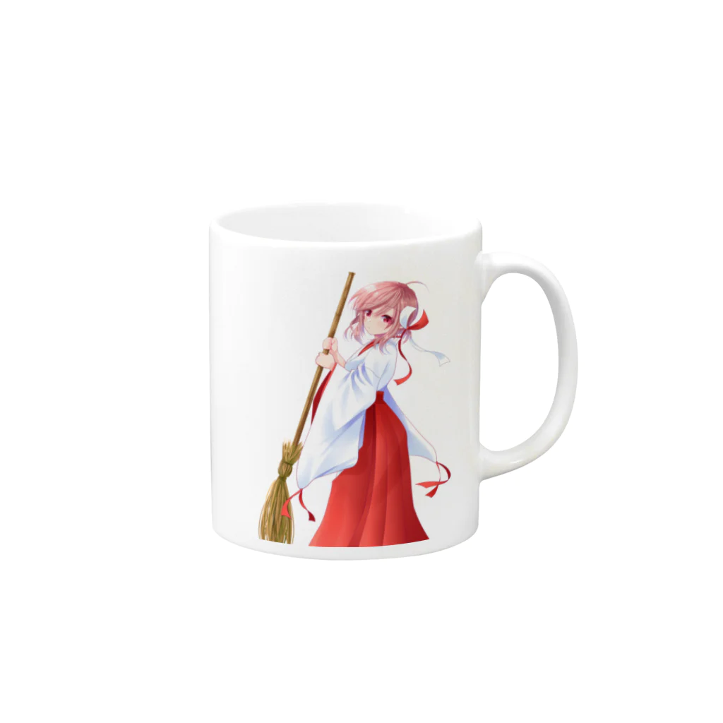 カップーStoreの巫女カップー Mug :right side of the handle