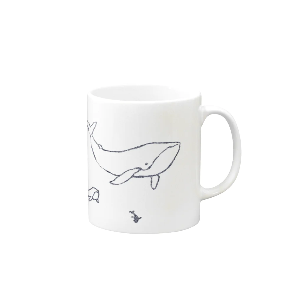 ｓの店（SUZURI店）のくじらないん Mug :right side of the handle