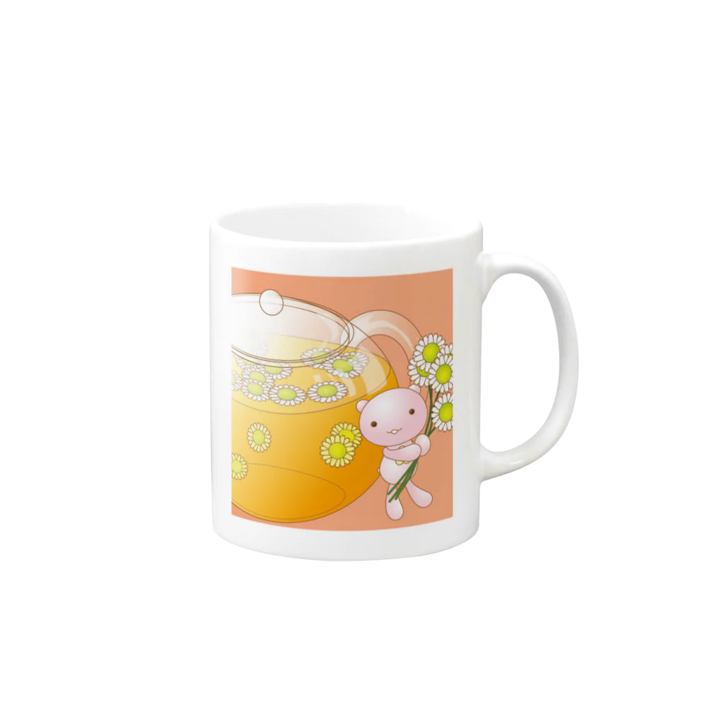 あくせくな世界のBeary(カモミール・ポット) Mug :right side of the handle