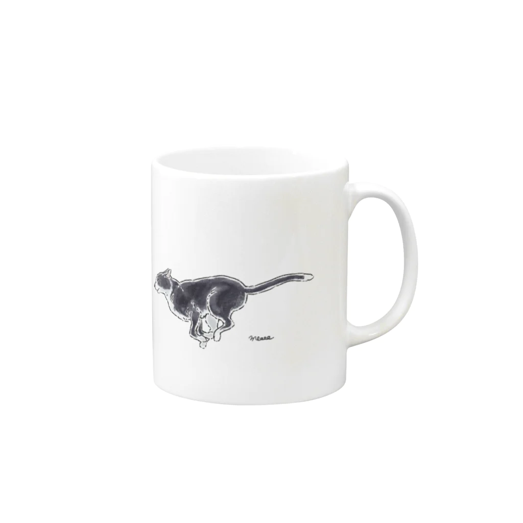 pipo ぴぽ　(moooo)のラブとハチワレ Mug :right side of the handle