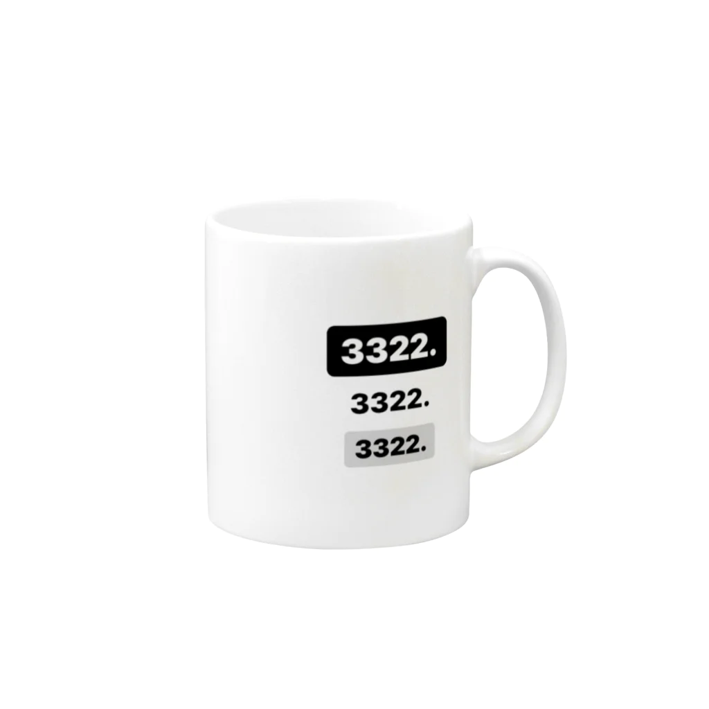 ゆめかわ、ふわふわ、めんへら、ものくろの3322.3322.3322 Mug :right side of the handle