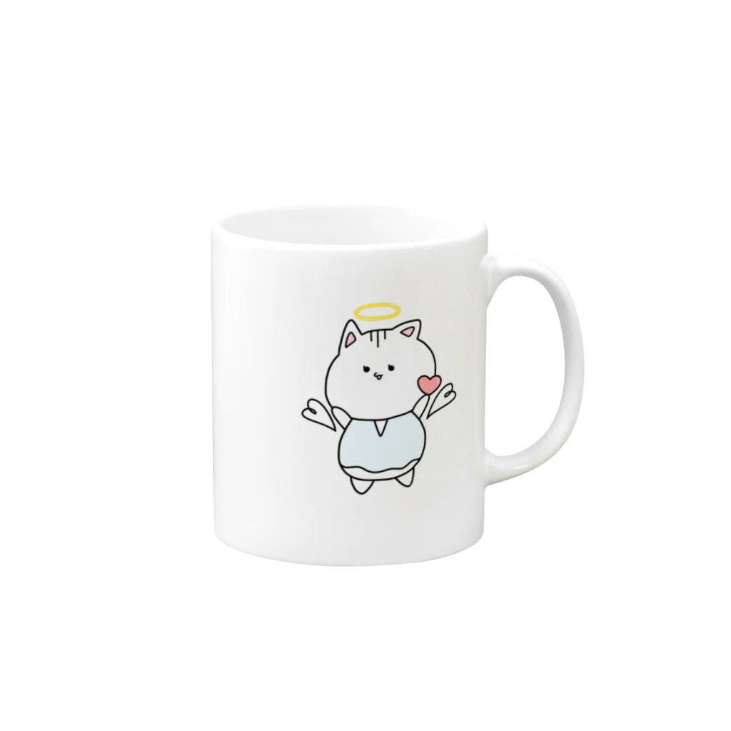 ( ΦωΦ )の天使ぬこさん Mug :right side of the handle