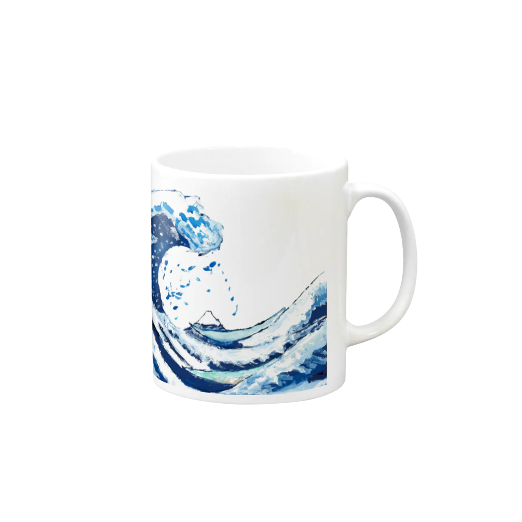 いぶきやのかながわおきなみうら Mug :right side of the handle