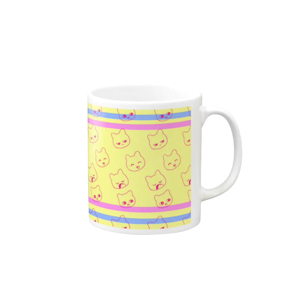 やえがしのねこねこ Mug :right side of the handle