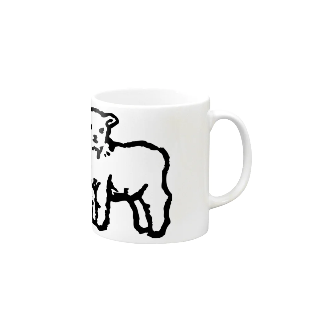 vunsvの子羊：２匹 Mug :right side of the handle