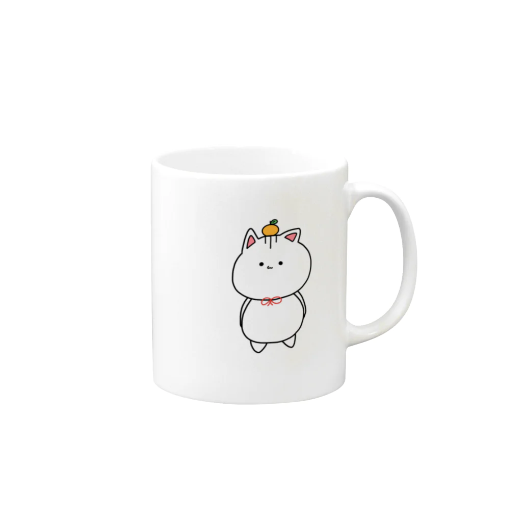 ( ΦωΦ )のお正月ぬこさん Mug :right side of the handle