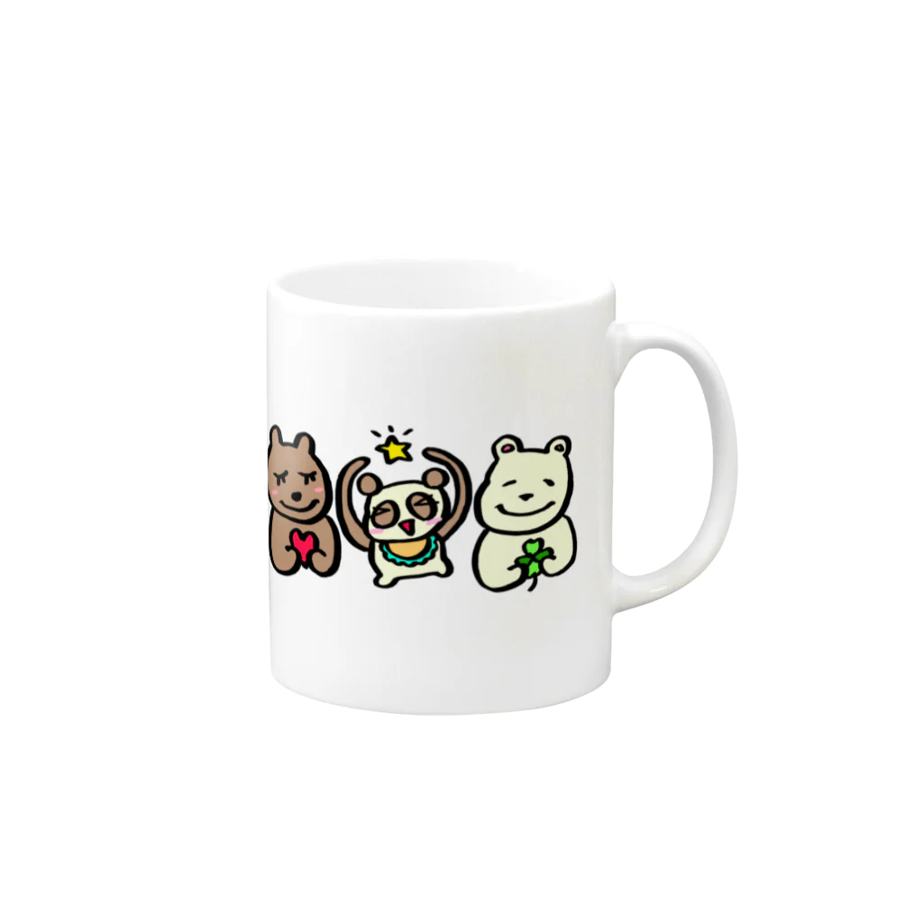 もののけCo.のくまくまファミリー Mug :right side of the handle