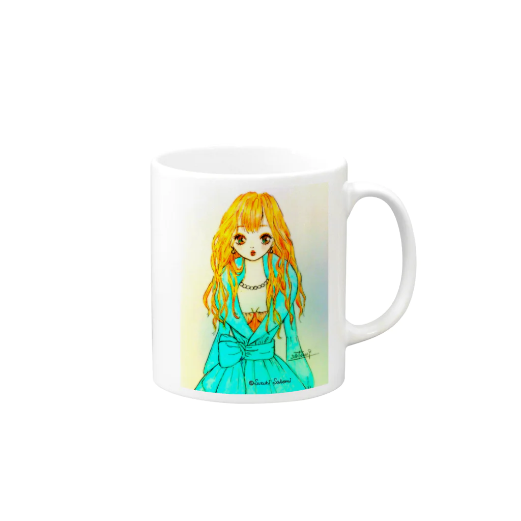 Suzuki Satomi のドレスアップ Mug :right side of the handle