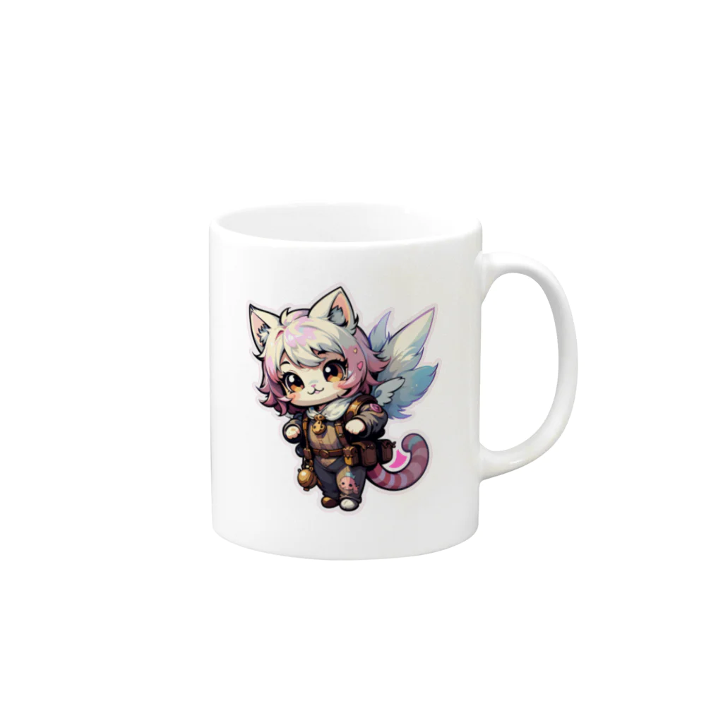 SAYURIAのPinkCat Mug :right side of the handle