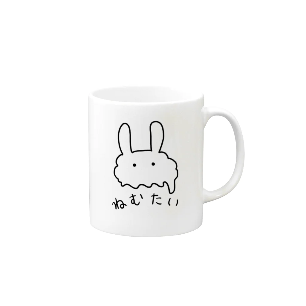 とろけるうさぎのねむたいうさぎ Mug :right side of the handle