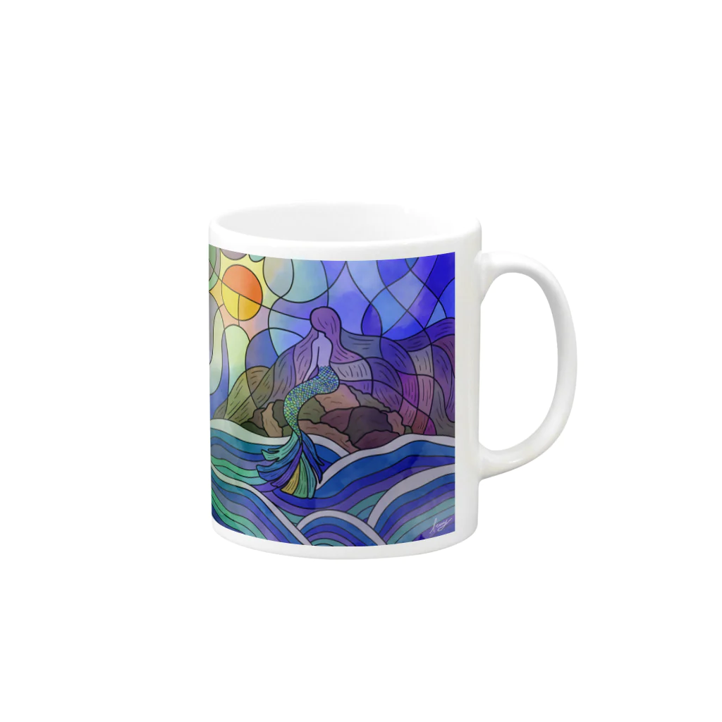 あたまの中屋さんの人魚姫 Mug :right side of the handle