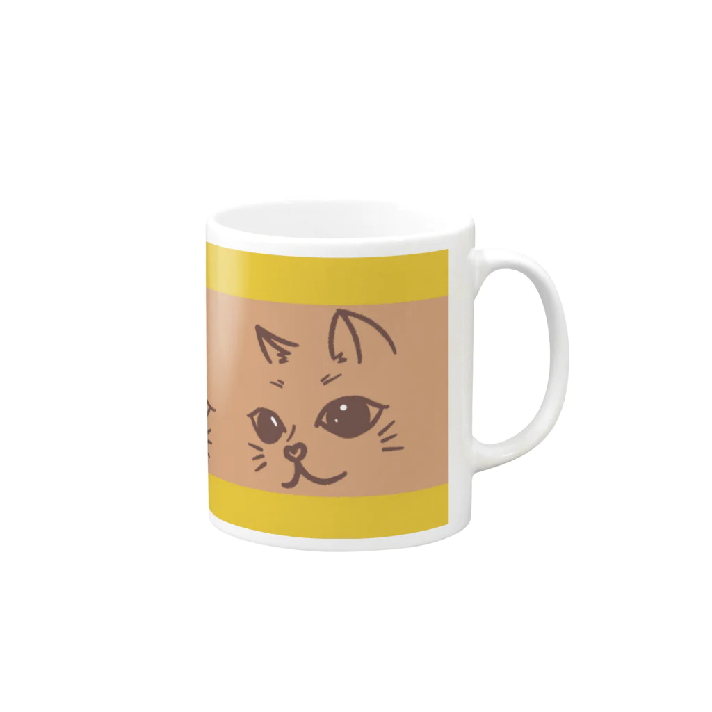 山葵あやめのネコちゃんカップ Mug :right side of the handle