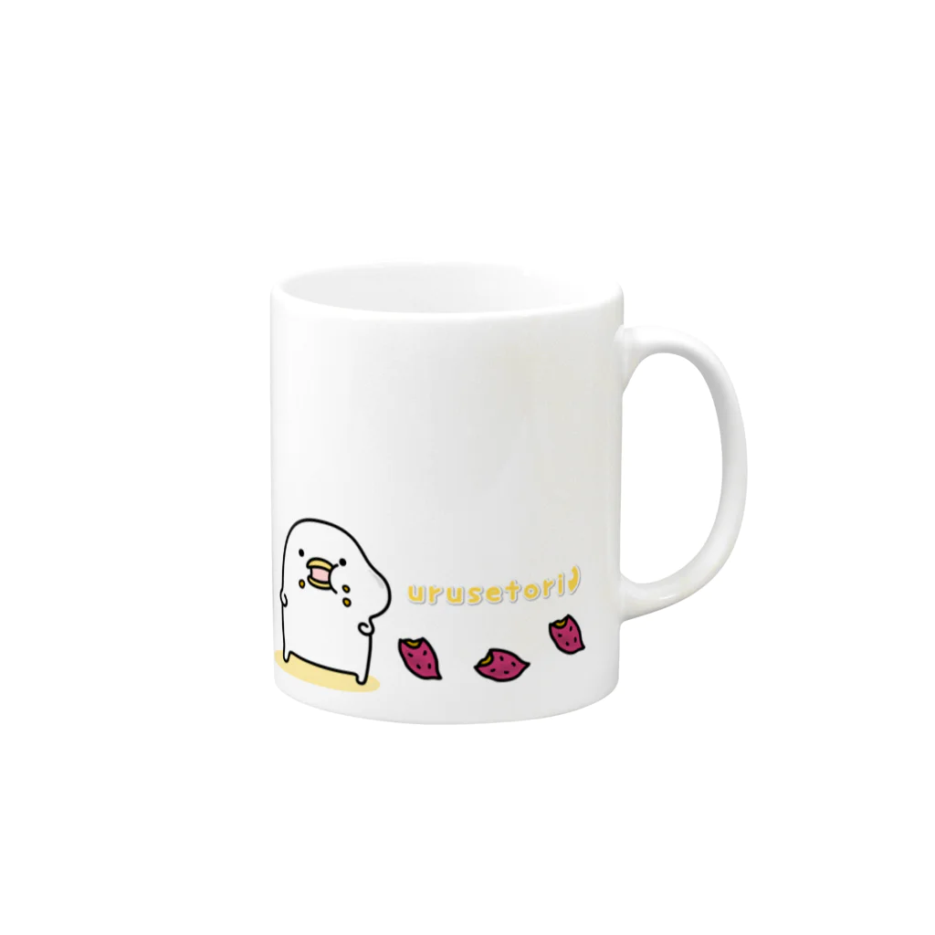 mame&coのうるせぇトリのマグカップ Mug :right side of the handle