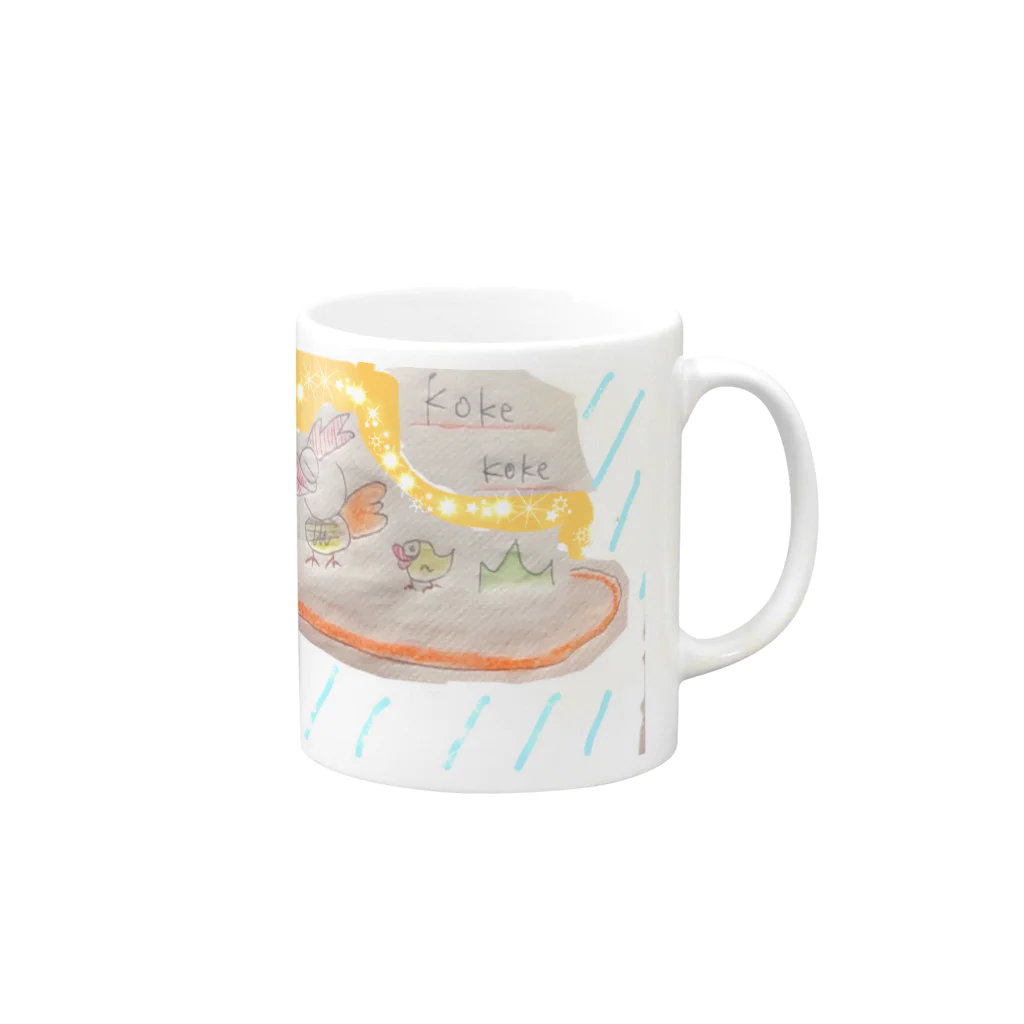 キューティ★ポップのコケコケ親子の日常 Mug :right side of the handle